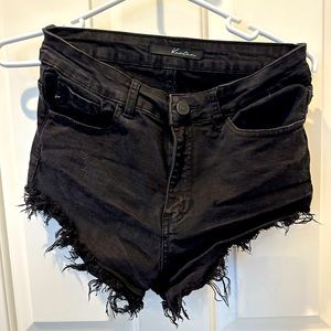 Black shorts distressed high waisted
